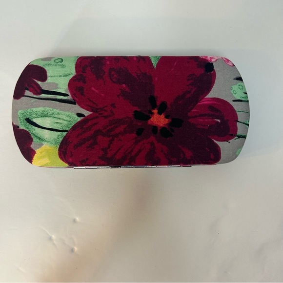 Thirty-One Hard Case Wallet Watercolor Garden Floral Pattern NIP Gray Multicolor - Picture 6 of 6